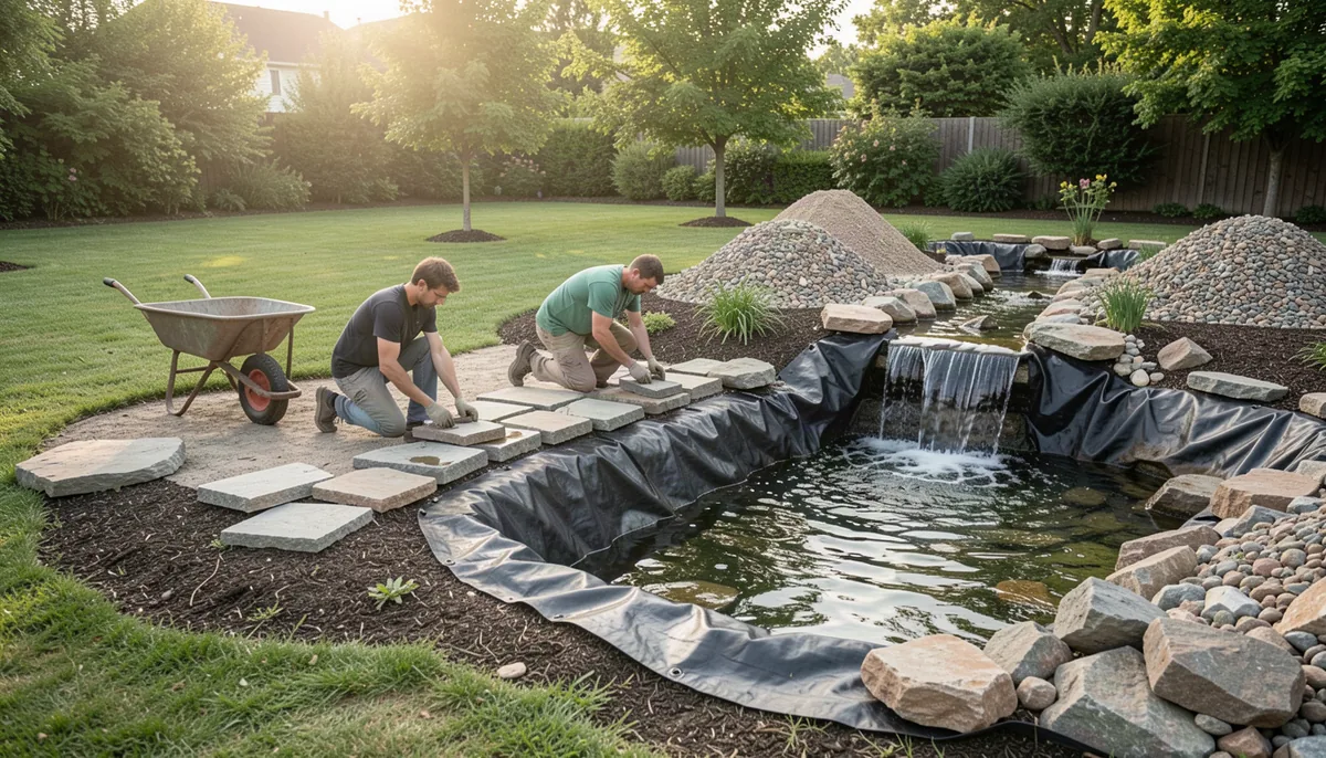 How to build a backyard waterfall and stream into a pond