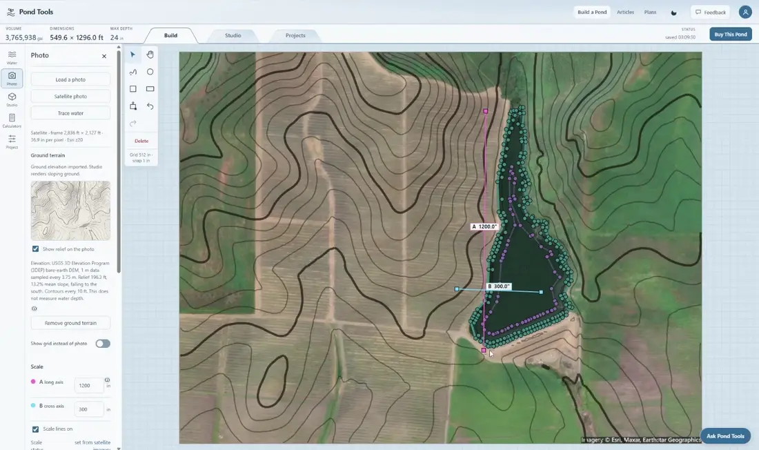 Map a Pond with Satellite Imagery and LiDAR